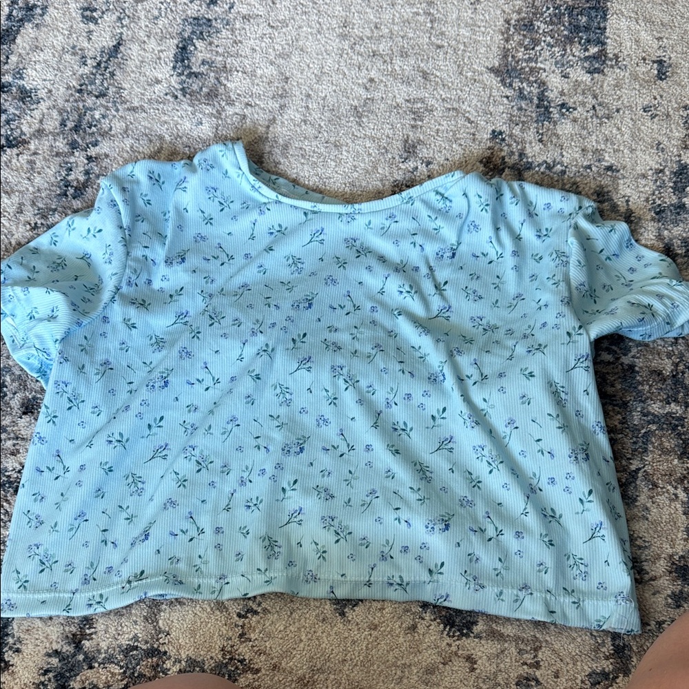 Blue Floral Kids Shirt